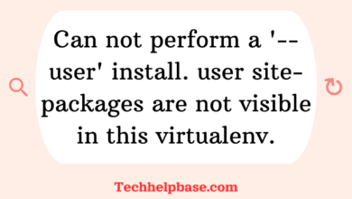 Can not perform a '--user' install. user site-packages are not visible in this virtualenv.