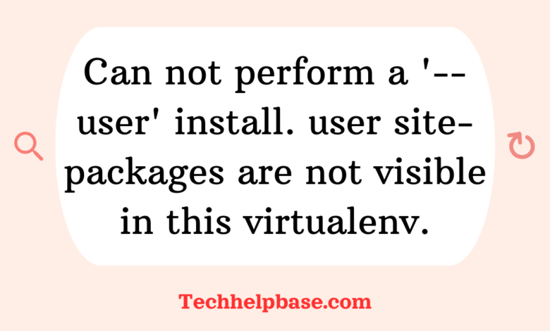 Can not perform a '--user' install. user site-packages are not visible in this virtualenv.