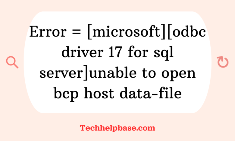 error = [microsoft][odbc driver 17 for sql server]unable to open bcp host data-file