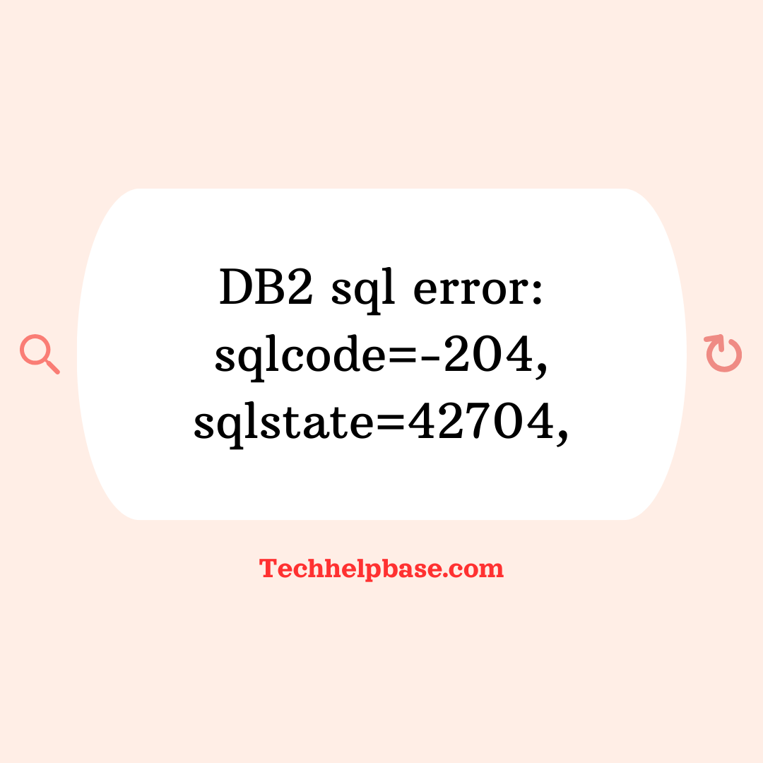 db2 sql error: sqlcode=-204, sqlstate=42704,