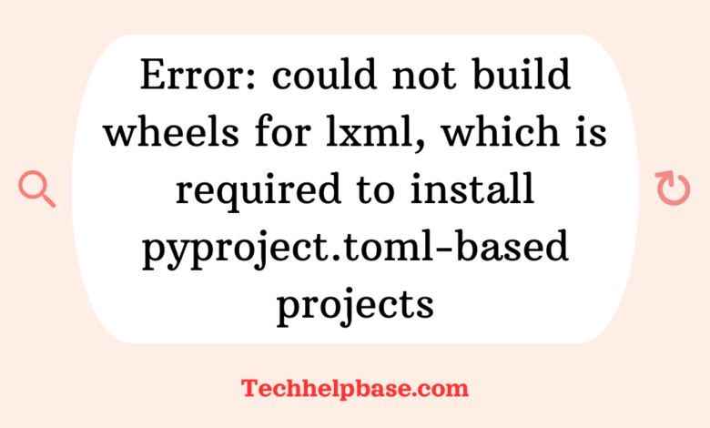 error: could not build wheels for lxml, which is required to install pyproject.toml-based projects