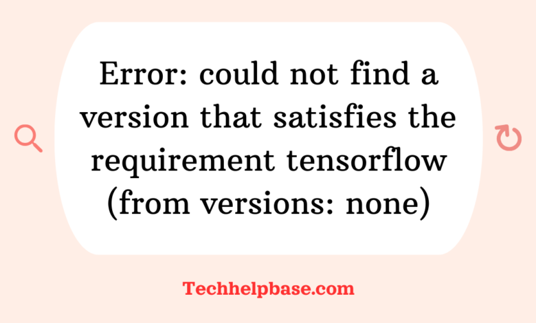 error: could not find a version that satisfies the requirement tensorflow (from versions: none)