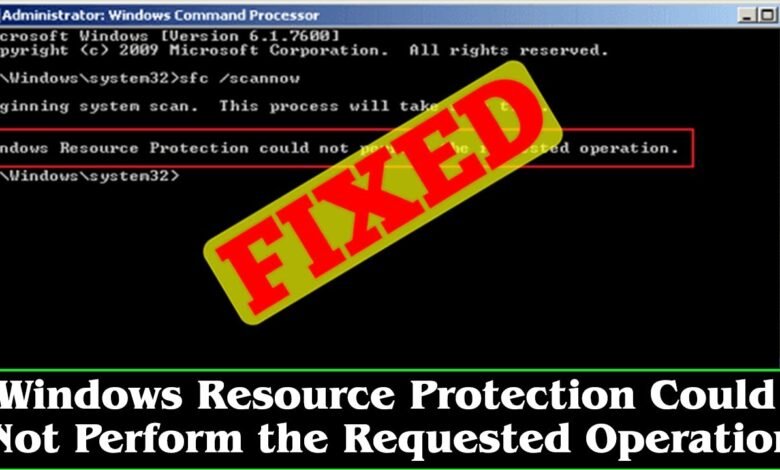 windows resource protection could not perform the requested operation. sfc scannow